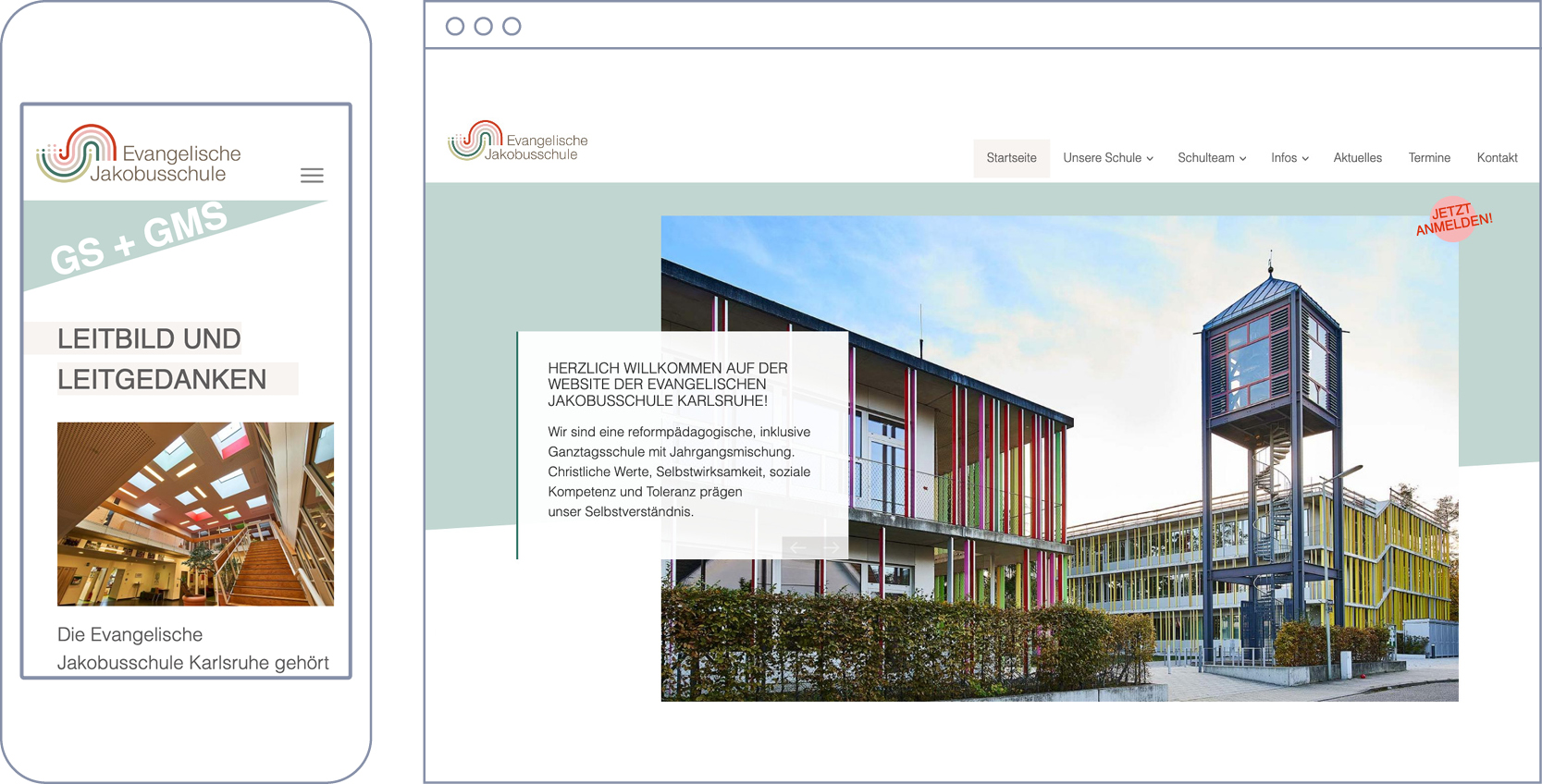 Webseite der Evangelischen Jakobusschule Karlsruhe
