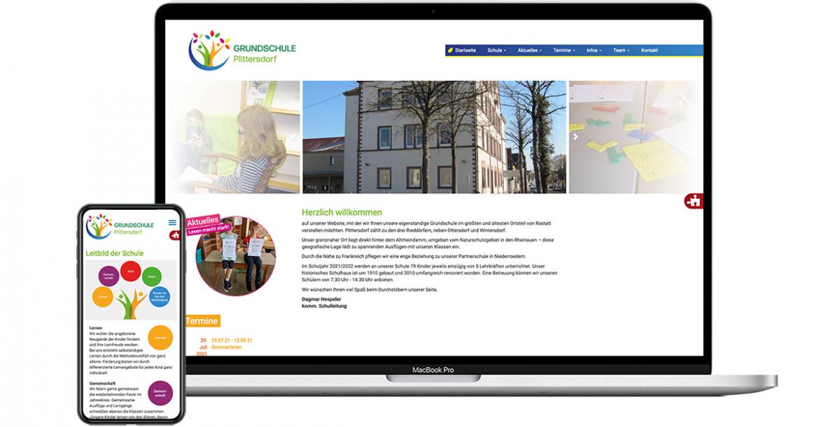 Webdesign: Grundschule Plittersdorf