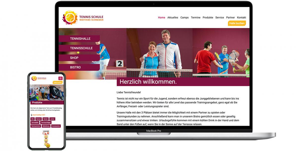 Webdesign: Tennisschule Matthias Schneider